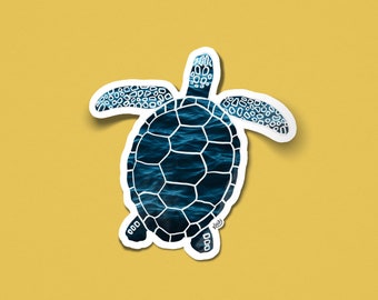 Sea Turtle Design 2 | Sticker | Ocean - Marine Life - Protect - Beach - Waves - Surf - Water Bottle - Laptop - Cooler - Awareness - Sea