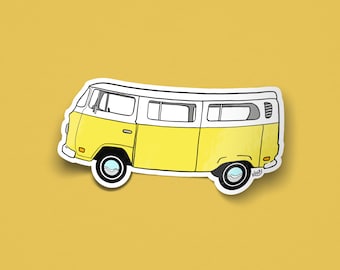Yellow Bus | Sticker | Vinyl | Hippie | Hippy | Bright | Sunny | Travel - Adventure - Road Trip