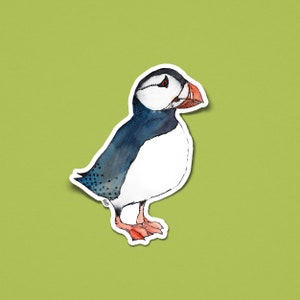 Icelandic Puffin | Sticker | Vinyl  | Alaska | Constellation | Nature | Watercolor | Maine  - Iceland - Glacier - National Park