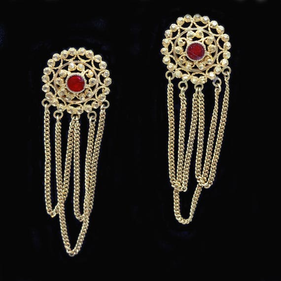 Antique Gold Earrings Twisted Gold Wire Granulatio