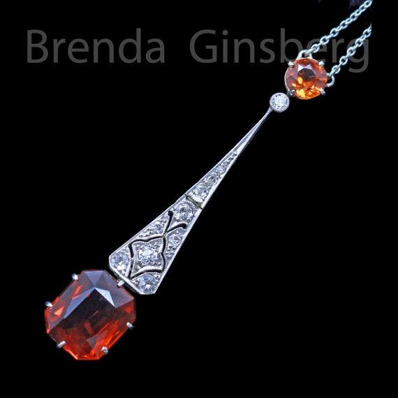 Liberty & Co Antique Necklace Platinum Diamonds Ci