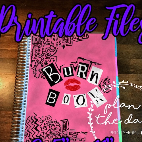 Printable 8.5x11 Burn Book Cover - Etsy
