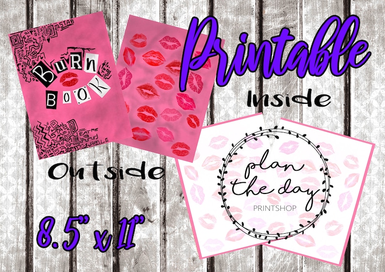 Printable 8.5x11 Burn Book Cover Etsy