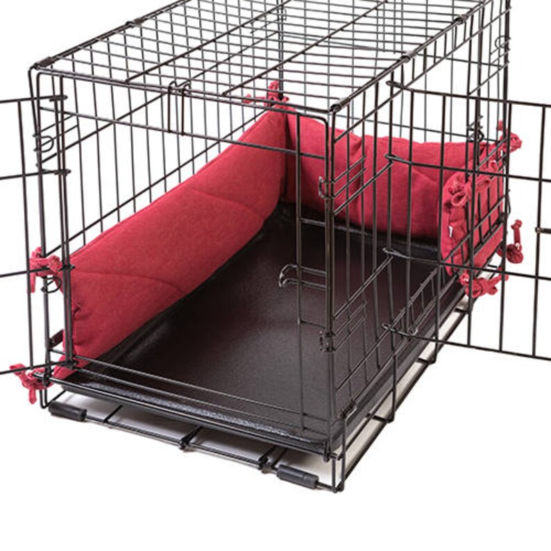 Dog Crate Bumper Simply Red Double Doors Etsy