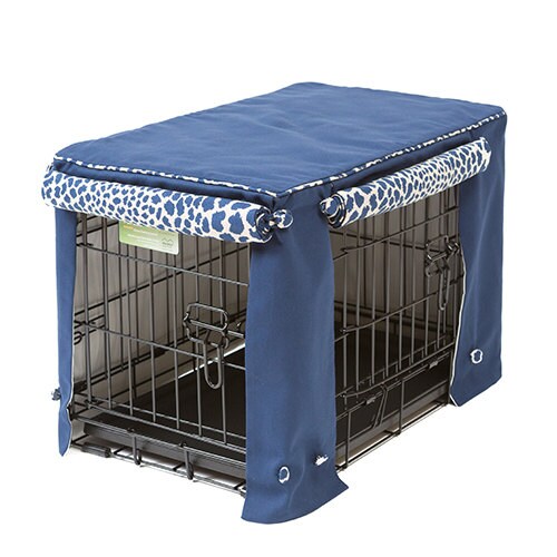 Indigo Blue With Leopard Print Dog Crate Cover Designer - Etsy