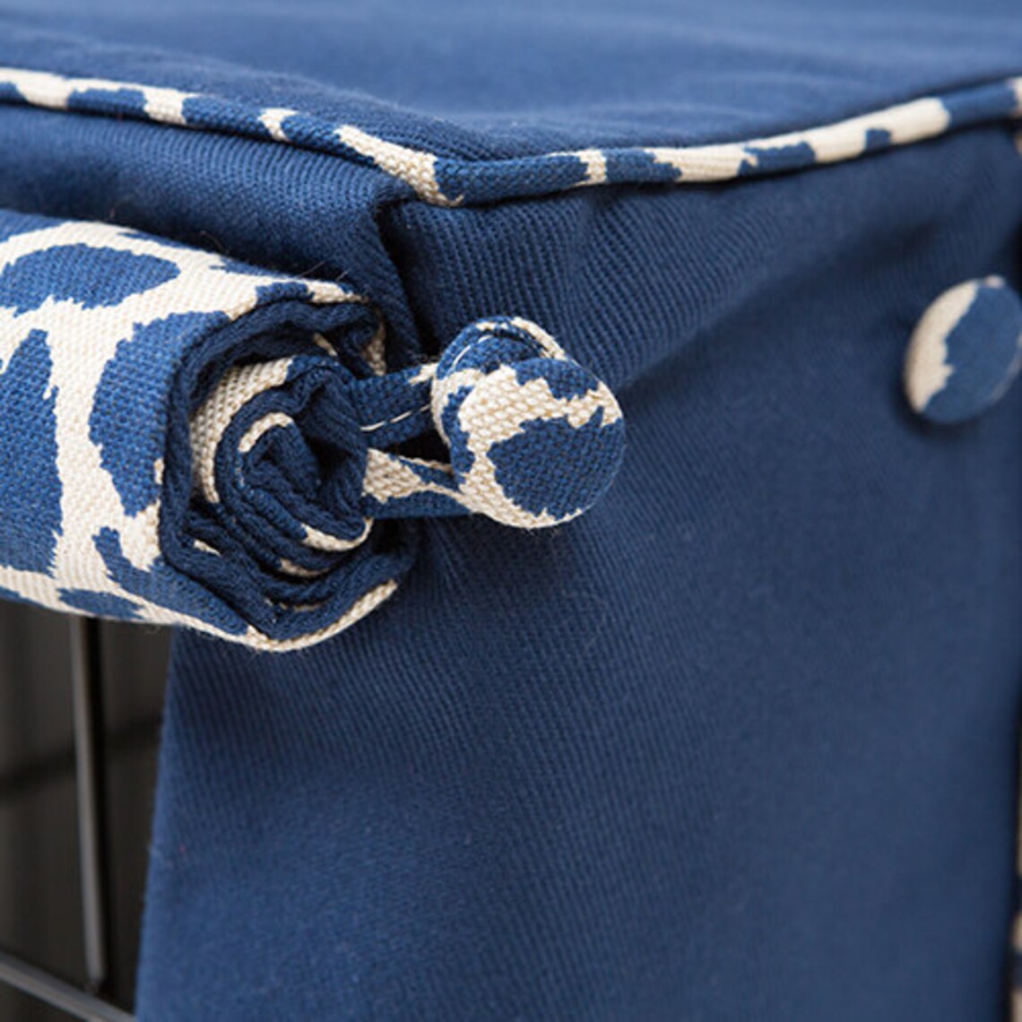 Image showcasing Indigo Blue With Leopard Print Dog Crate Cover- Designer - Etsy