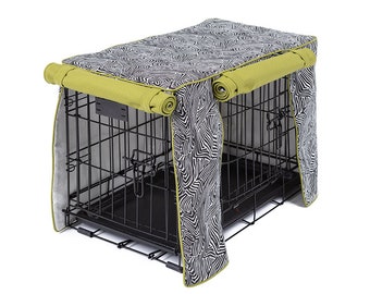 Safari with Leaf Dog Crate Cover - Designer