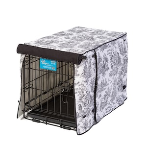 Rustic Life Toile with Black Twill Dog Crate Cover - Designer