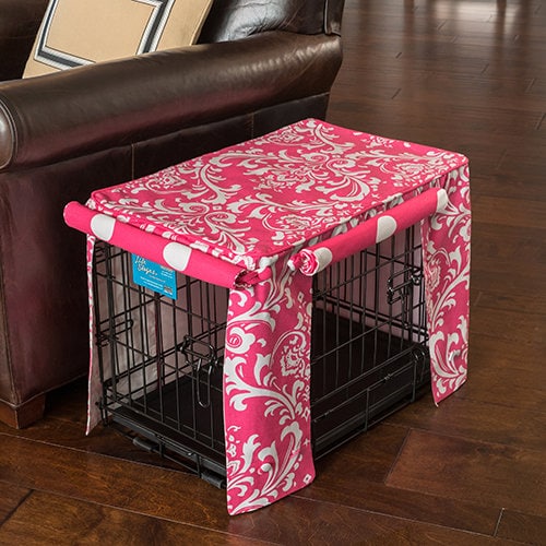 Candy Pink Double Doors Dog Crate Cover Designer Etsy