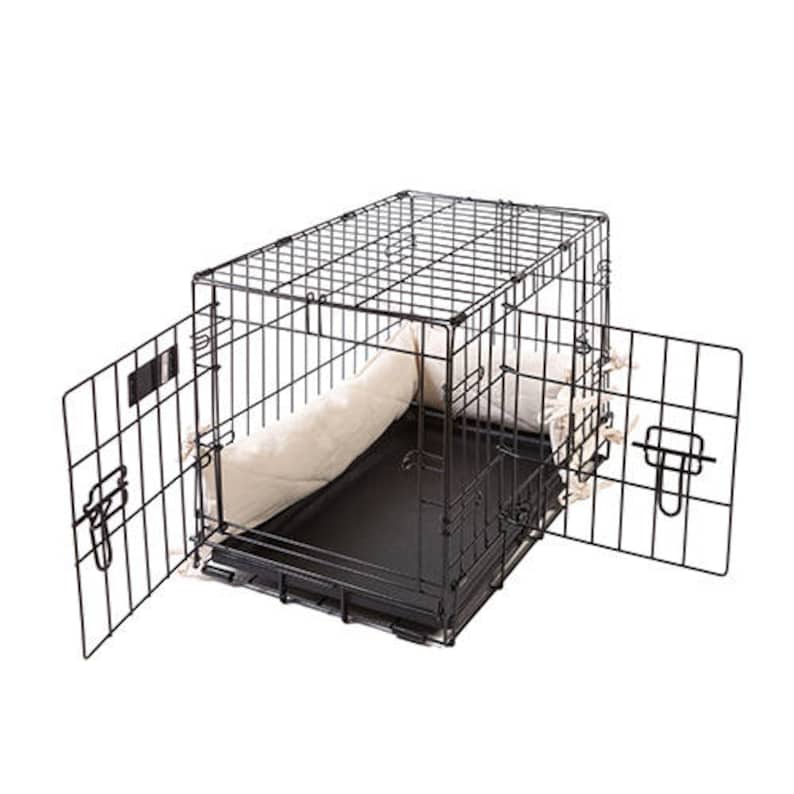 Dog Crate Bumper Natural Twill Double Doors Etsy