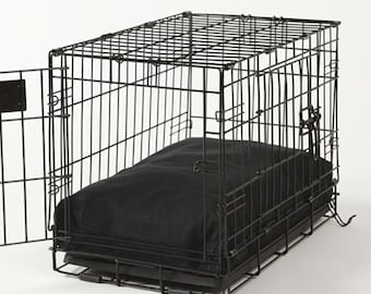 Black Twill Rectangular Dog Bed Set