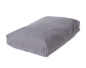 Washable Rectangular Dog Bed Cover Pewter