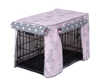 Parisian Gray Dog Crate Cover - Designer