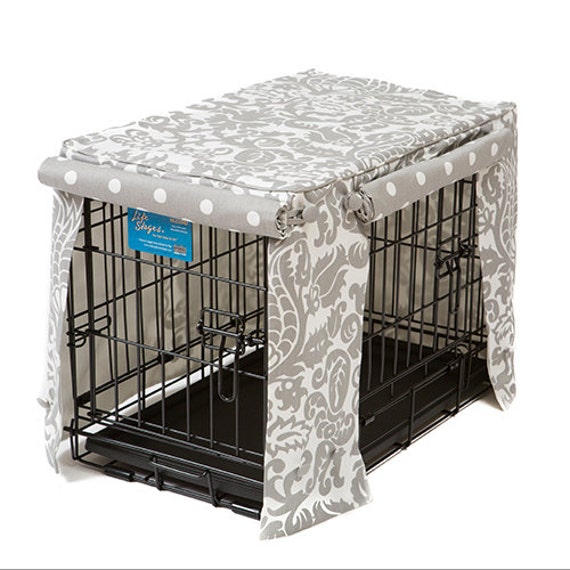 grey dog cage