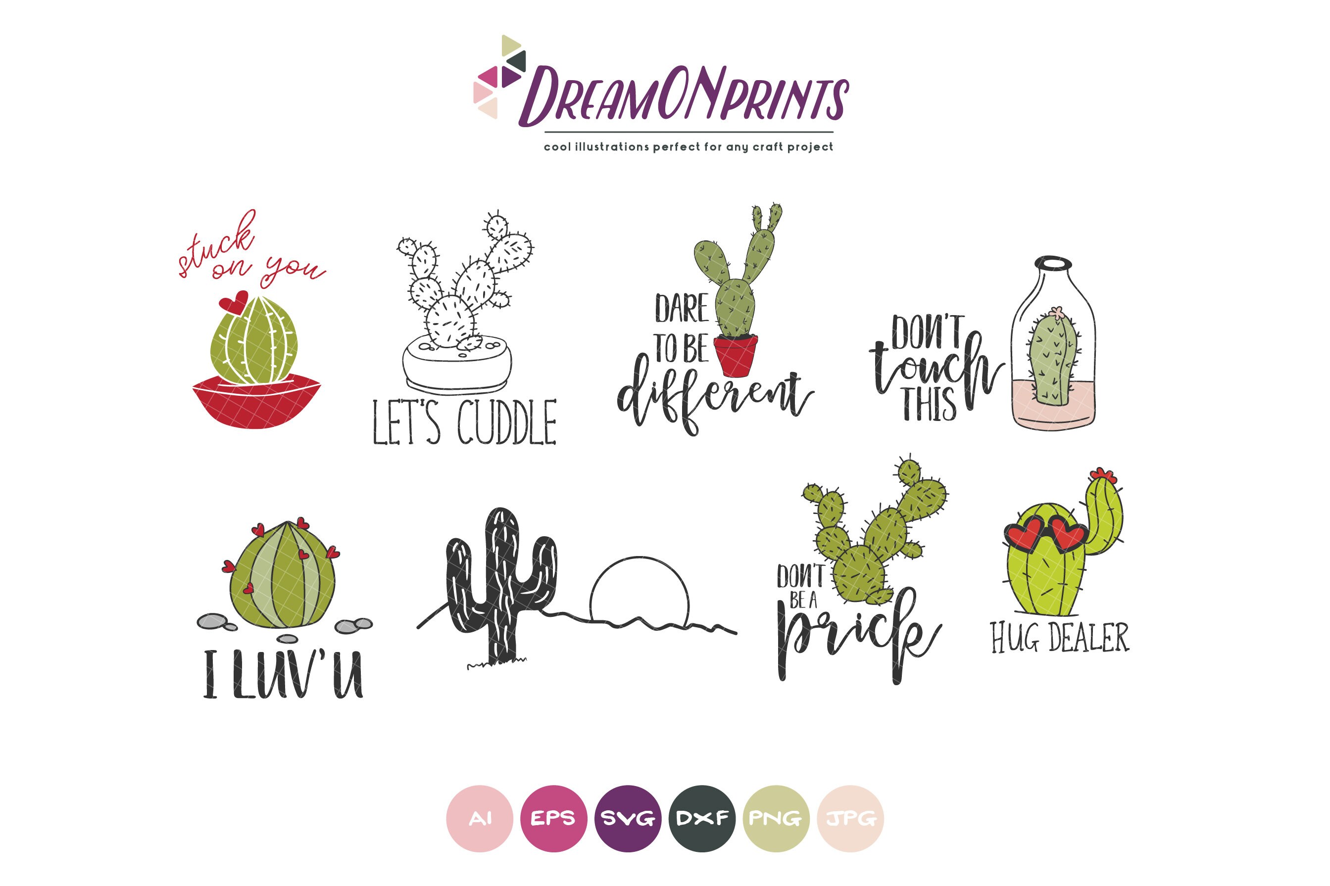 Cactus SVG Bundle, Cacti SVG Cut Files Don't Be a Prick ...
