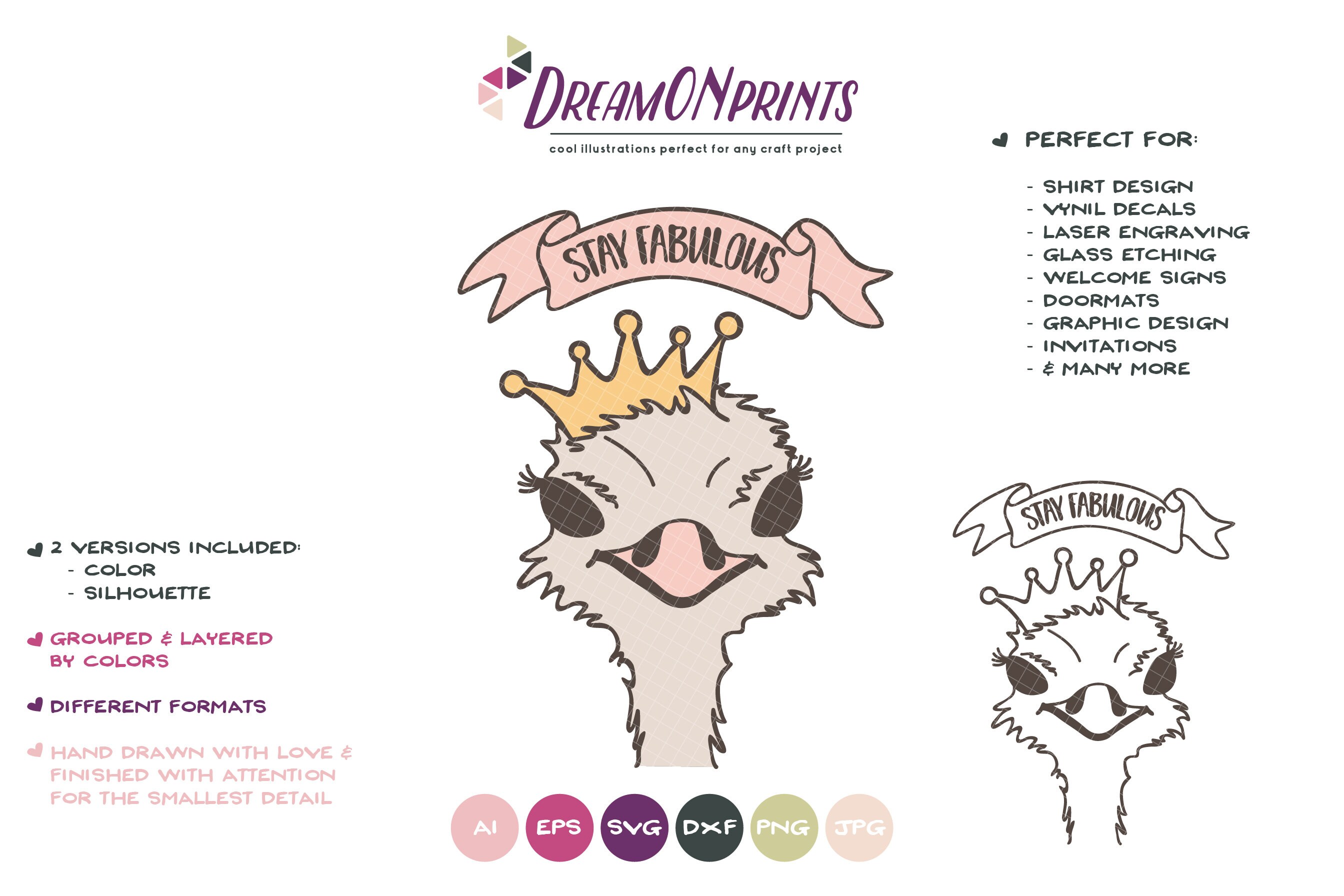 Download Stay Fabulous Funny Ostrich Svg File Yellowimages Mockups