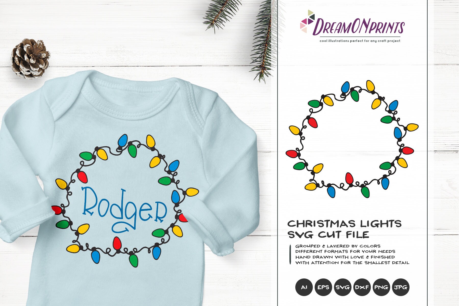 Download Christmas Lights SVG | Monogram Frame Cut files | Cute ...