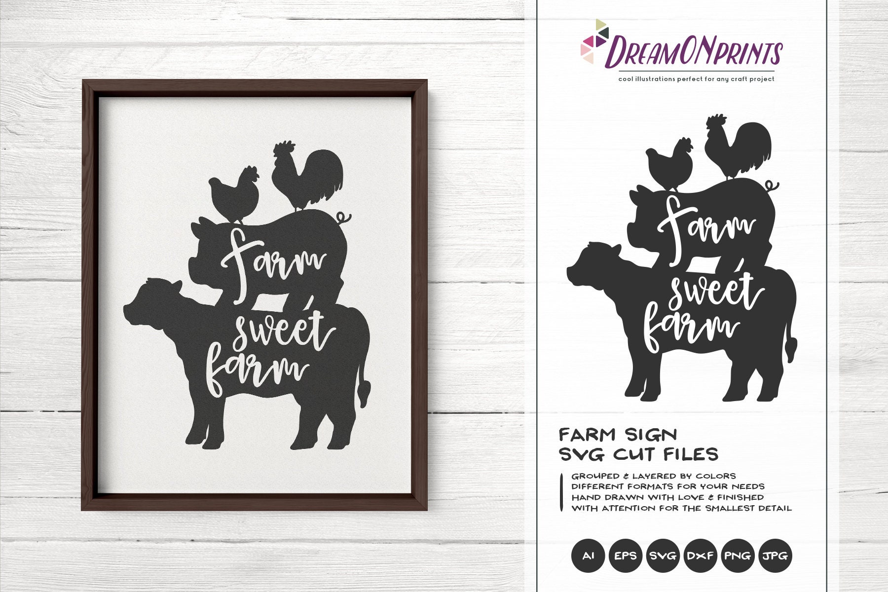 Download Farm Sweet Farm Svg, Farmhouse Sign SVG, Farm Animals Svg ...
