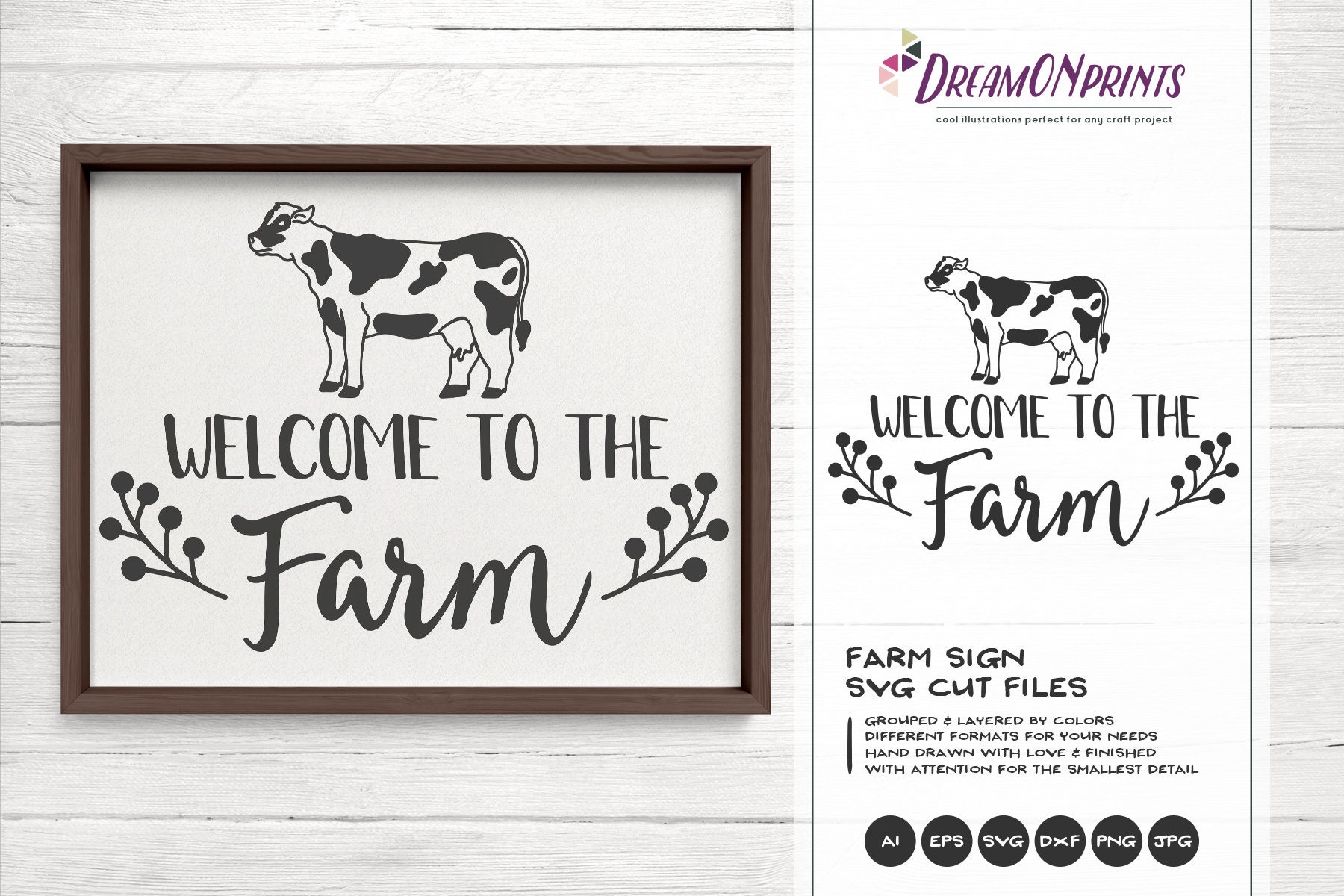 Welcome To The Farm Svg Cow Svg Farm Animals Svg Cut File Farm House Svg Sign Making Svg Files For Cutting And Printing Dop257