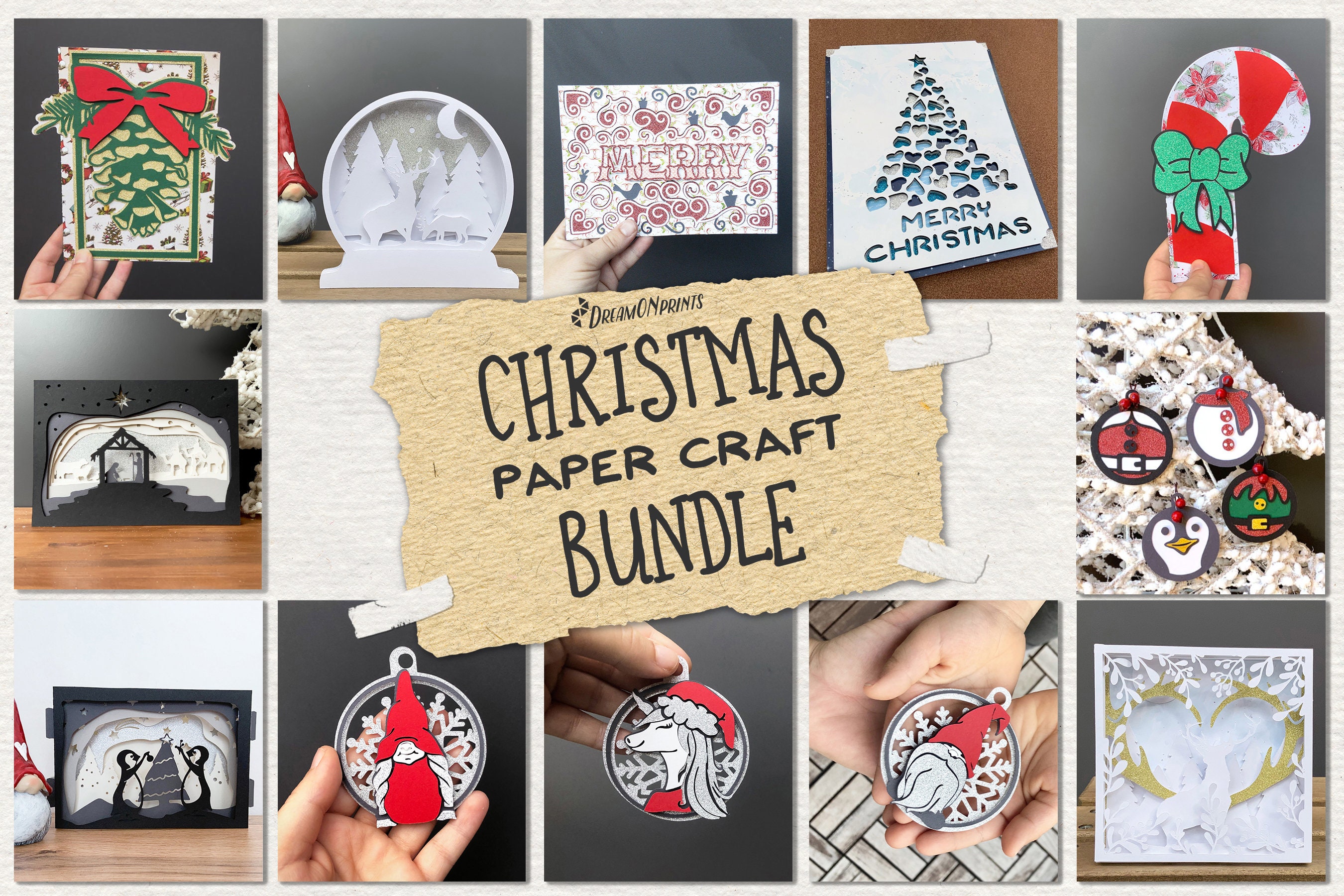 Download 3d Christmas Svg Paper Craft Bundle 3d Layered Bundle Paper Cut Svg