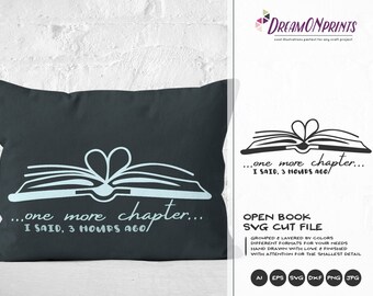 Books SVG | Just One More Chapter SVG | Book Lover | Librarian SVG
