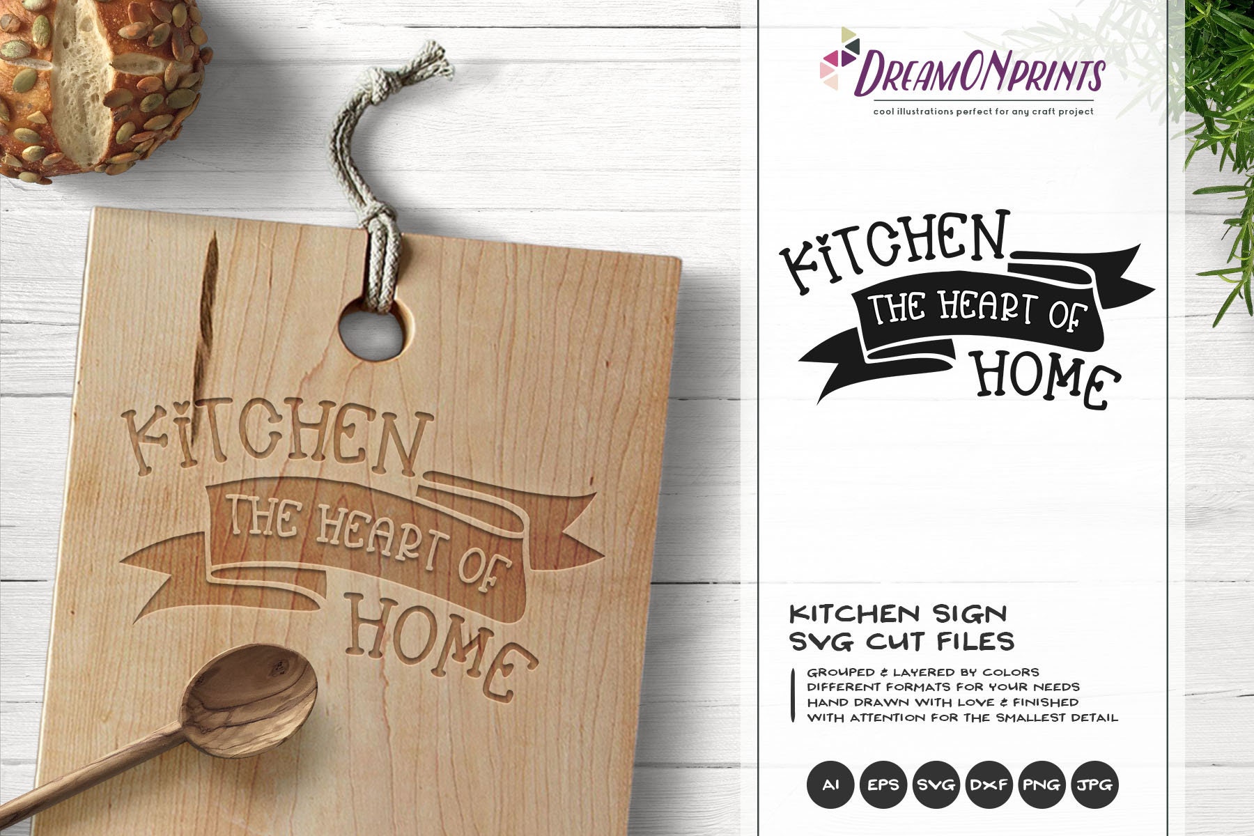 Download Kitchen SVG, Kitchen the Heart of Home, Kitchen Sign SVG ...