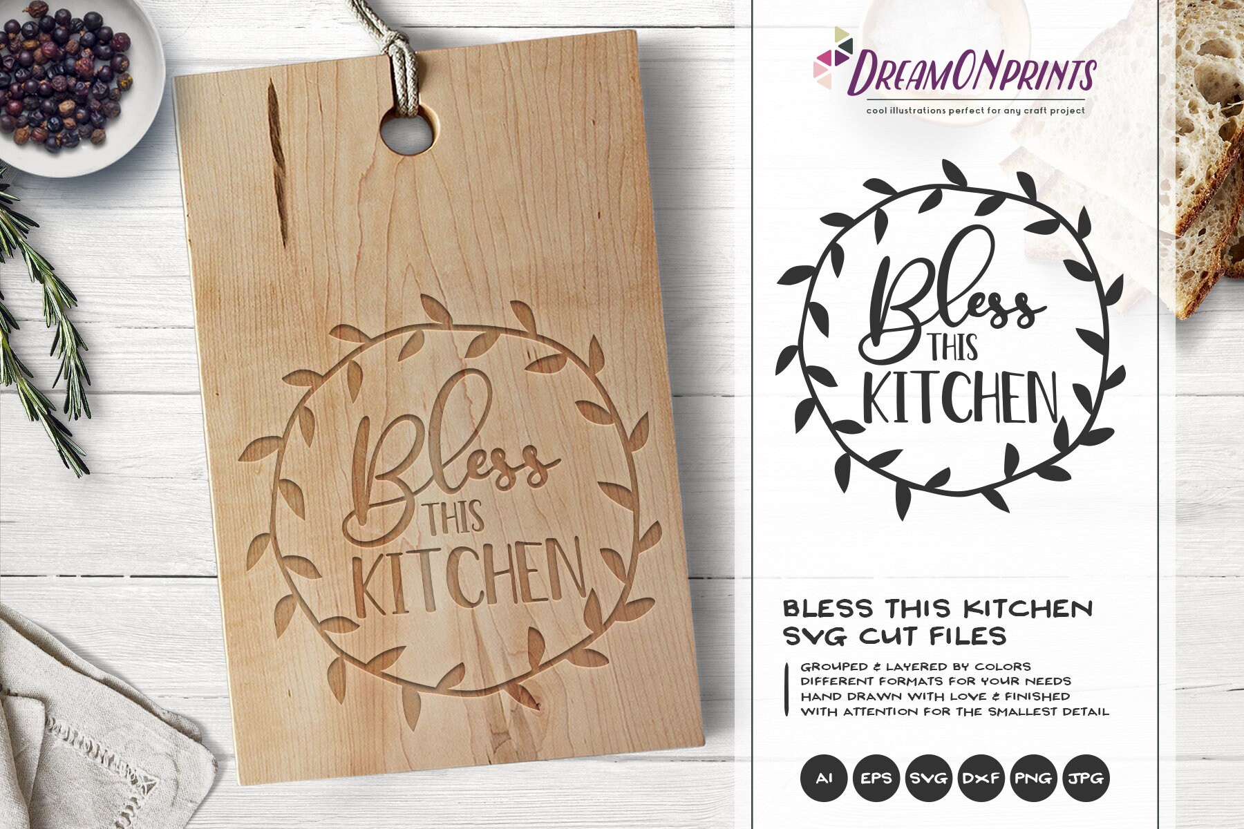 Download Kitchen Svg Bless This Kitchen Svg Apron Svg Designs Blessing Svg Religious Svg Sign Making Cooking Svg Cricut Explore Dop207
