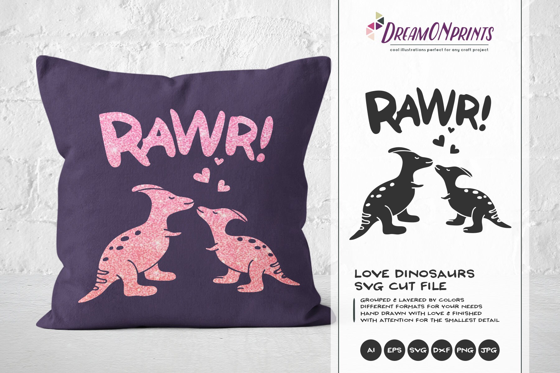 Download Dinosaur Svg Love Svg Rawr Svg Dino Svg Love Svg Svg Files For Cricut Silhouette Cutting Machines Dop095
