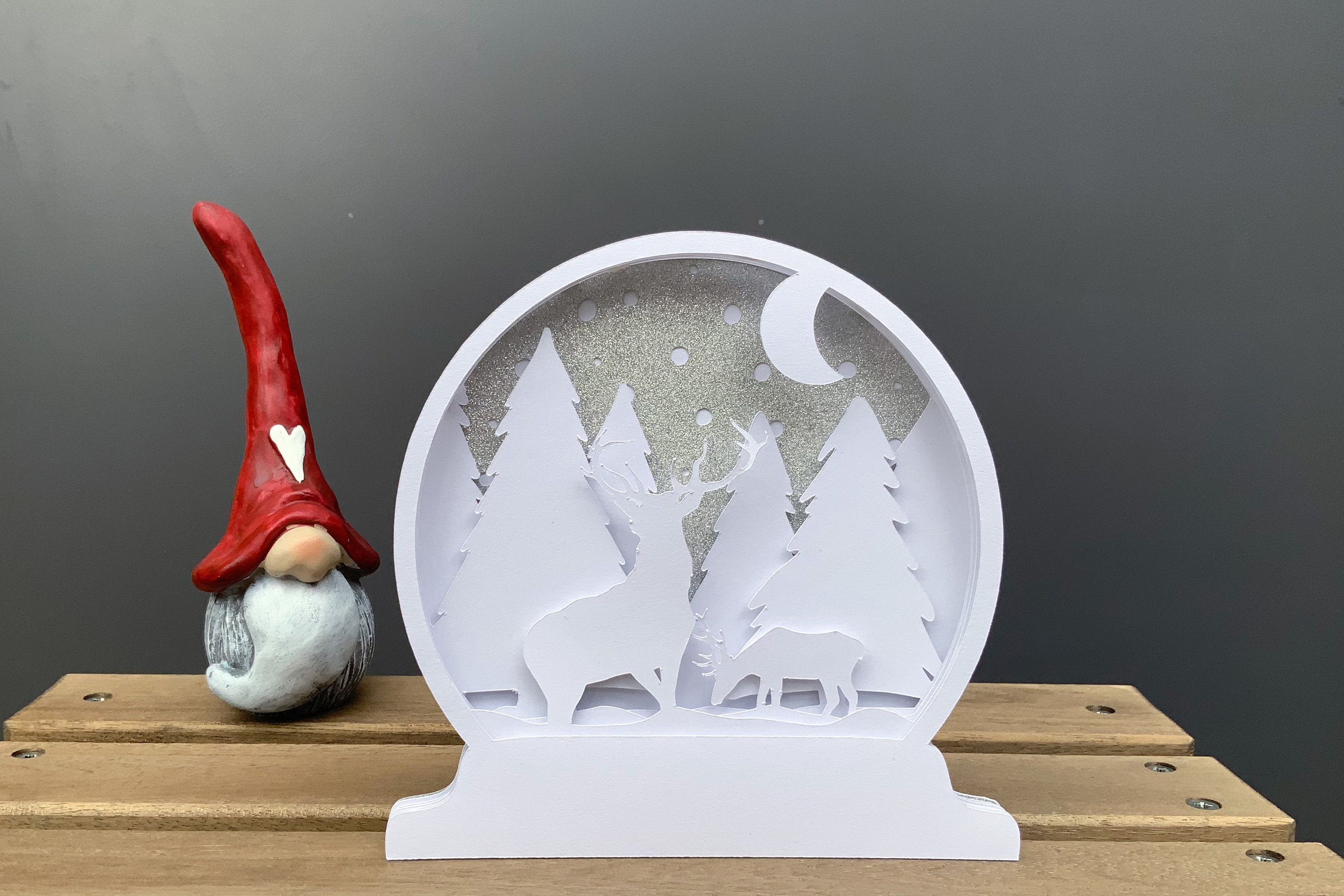 Snow Globe Christmas 3D Layered Design Winter Multi Layer Etsy