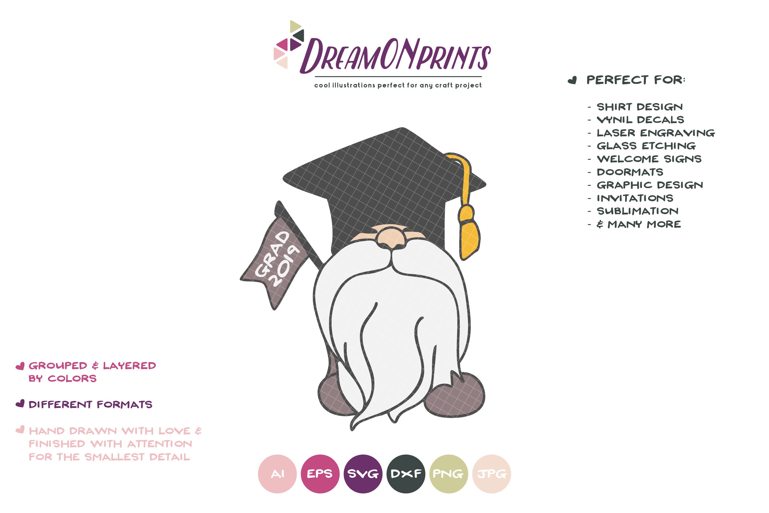 Download Graduation Svg Gnome SVG, End of School Svg, Senior Svg ...