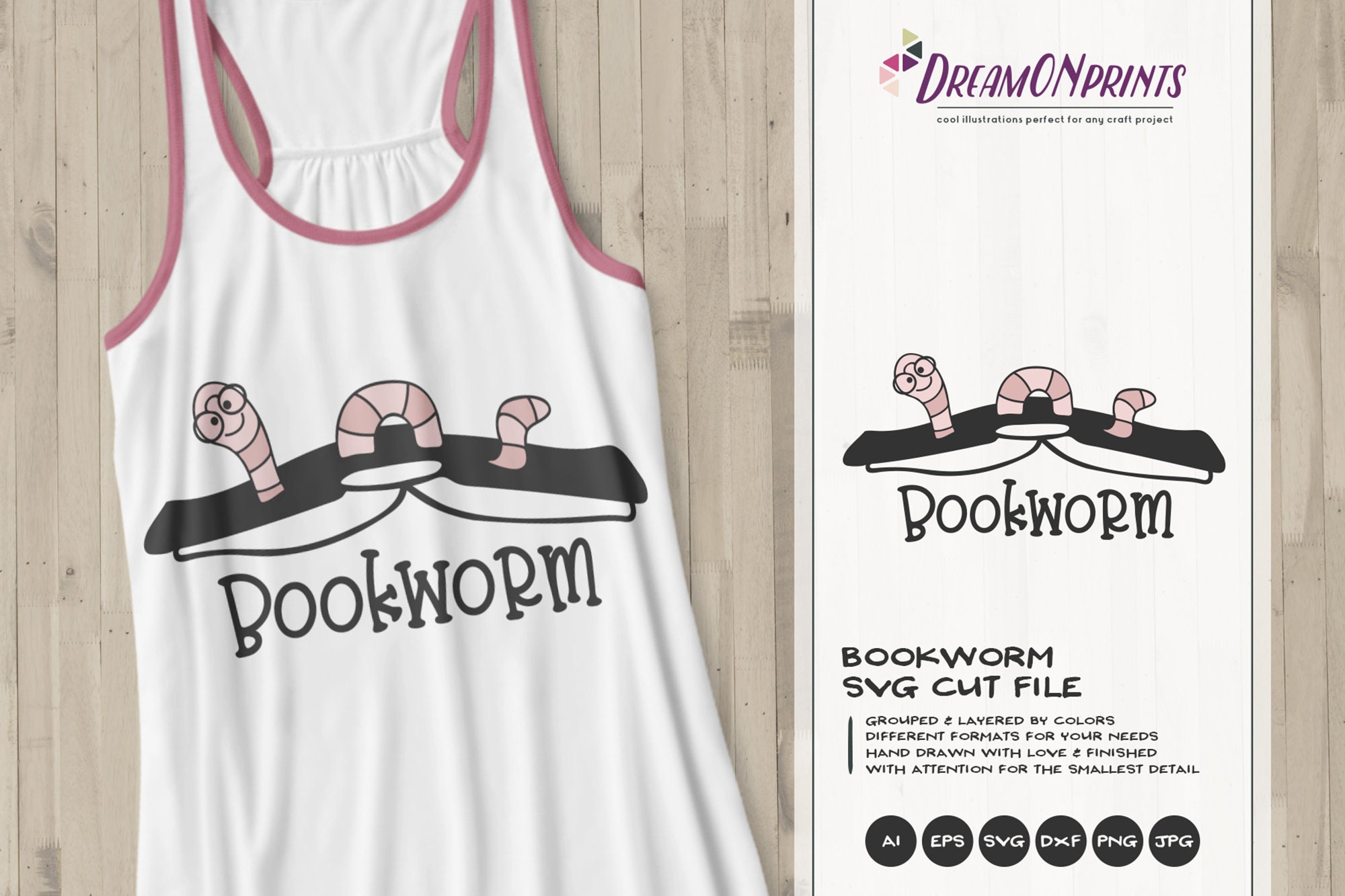 Download Bookworm SVG | Book Nerd Svg | School Svg Cut File ...