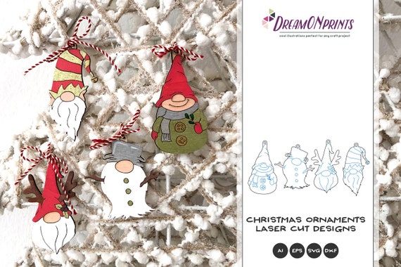 Funny Gnomes Ornaments Bundle | Christmas Laser Cut Designs