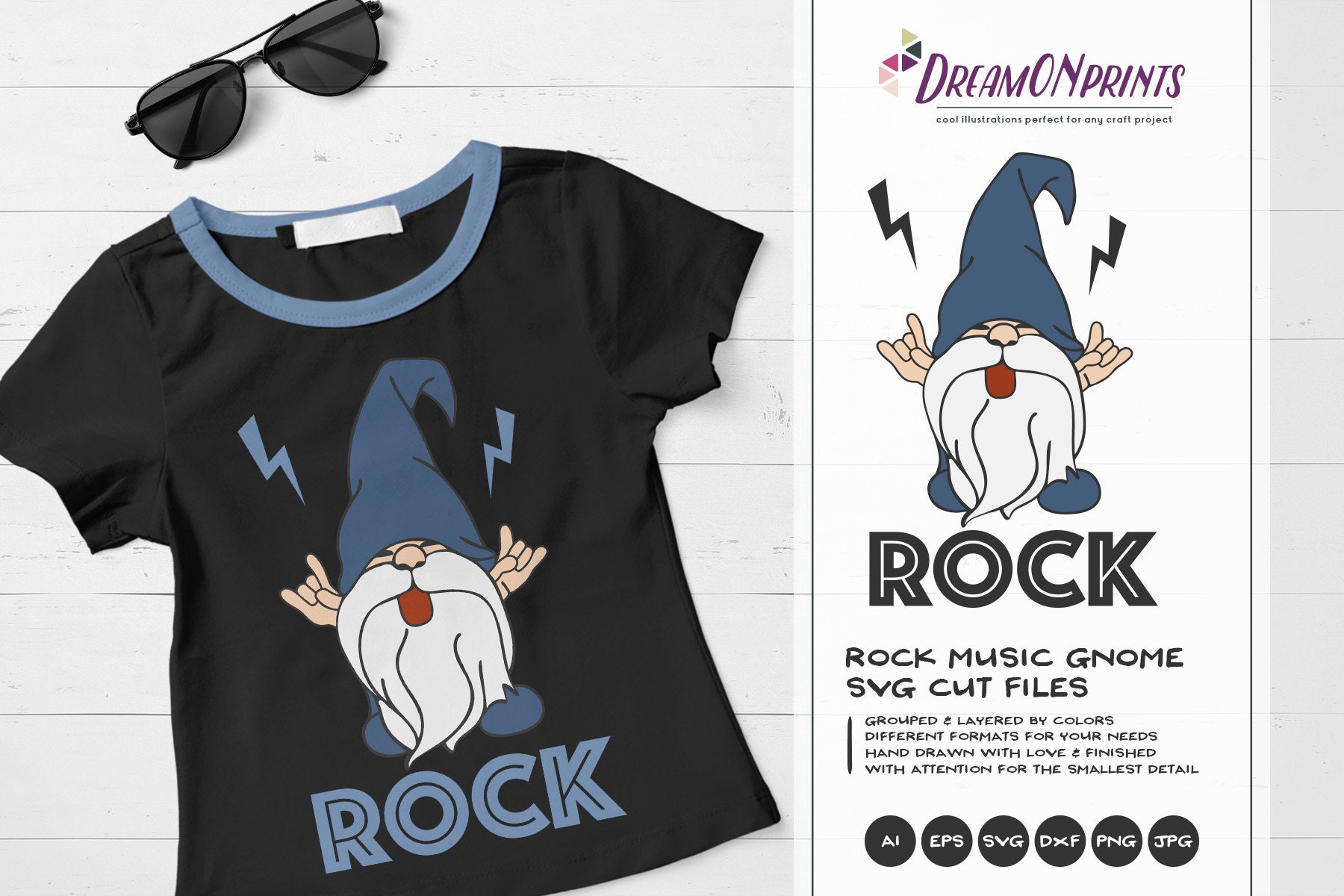 Download Rock And Roll Svg Cutting Files Gnome Svg Rock Music Svg Etsy