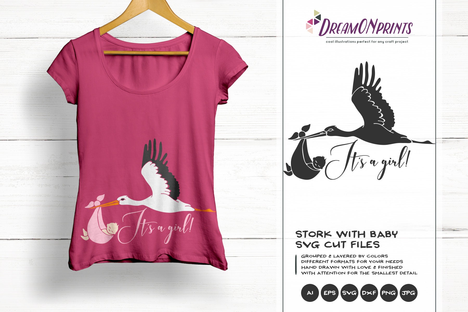 Download Stork Svg It's a Girl SVG, New Born SVG New Baby SVG ...