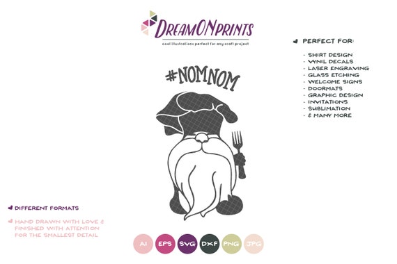 Download Kitchen Gnome Svg Nom Nom Svg Cooking Svg Kitchen Aprons Etsy
