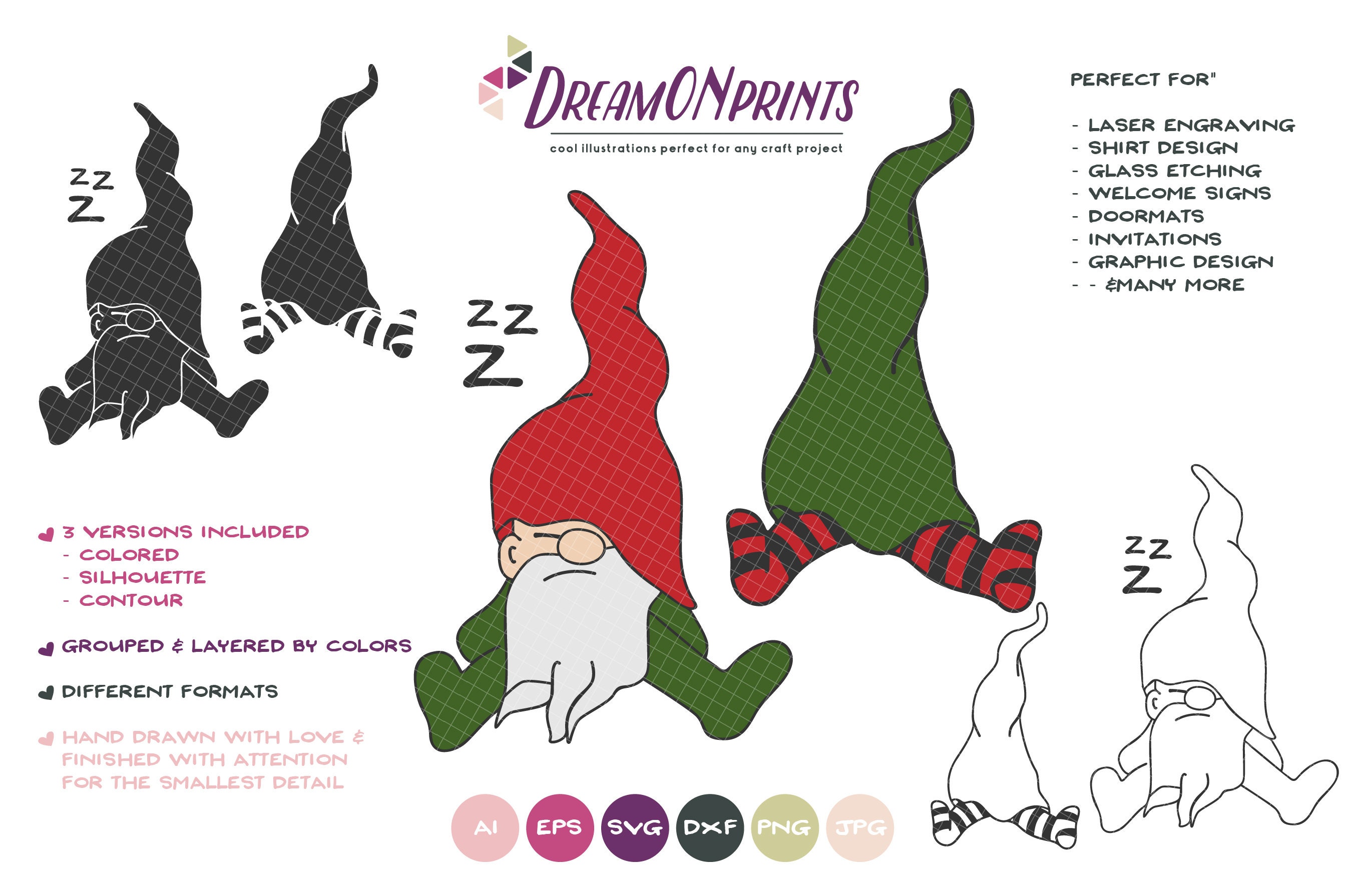 Gnomes SVG Files, Sleeping Gnomes SVG Merry Christmas SVG ...