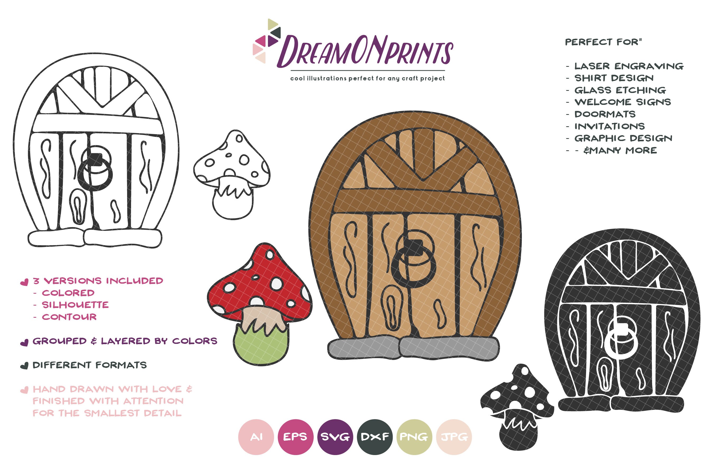Download Magic Door SVG, Mushroom Svg Fairy Garden Svg Gnomes SVG ...
