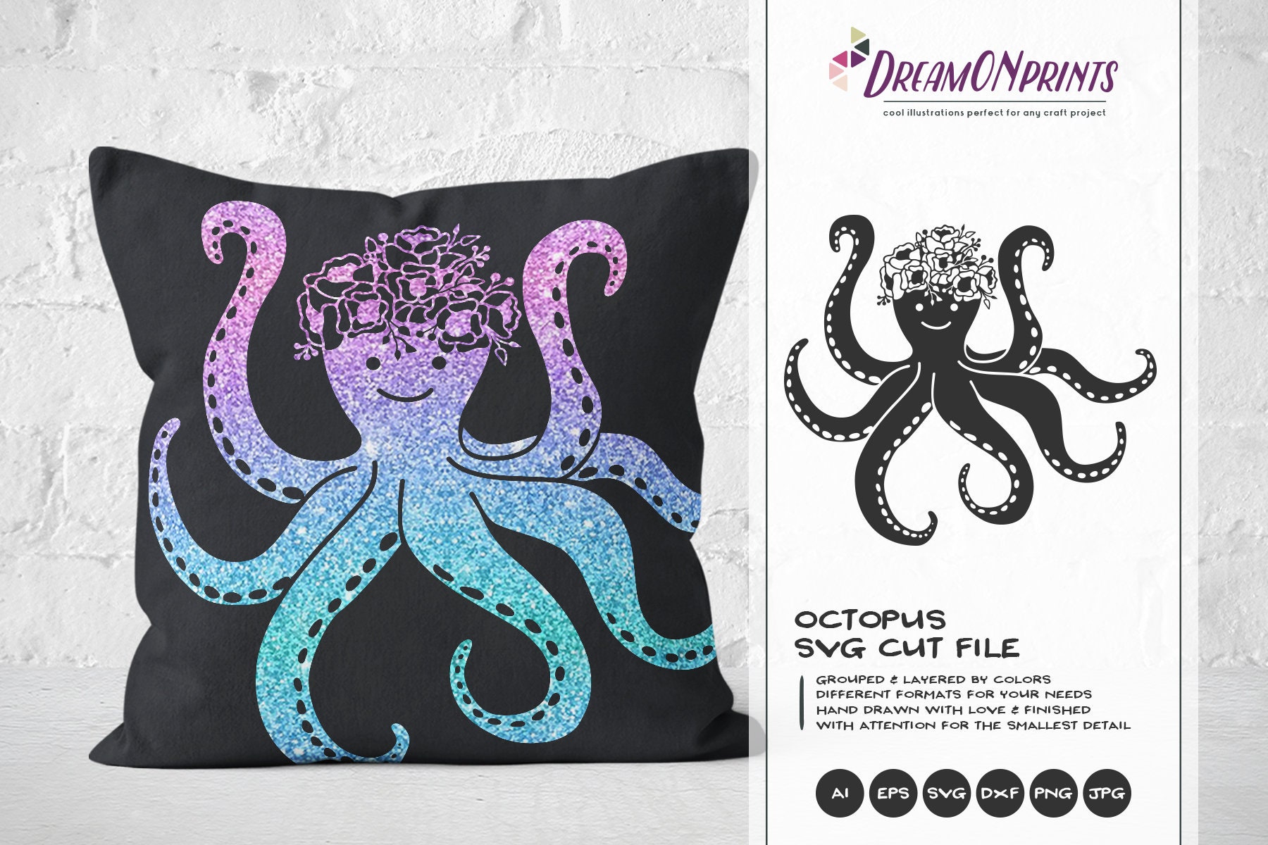Download Free Octopus Svg Cut Files Flowers Svg Octopus Etsy SVG Cut Files