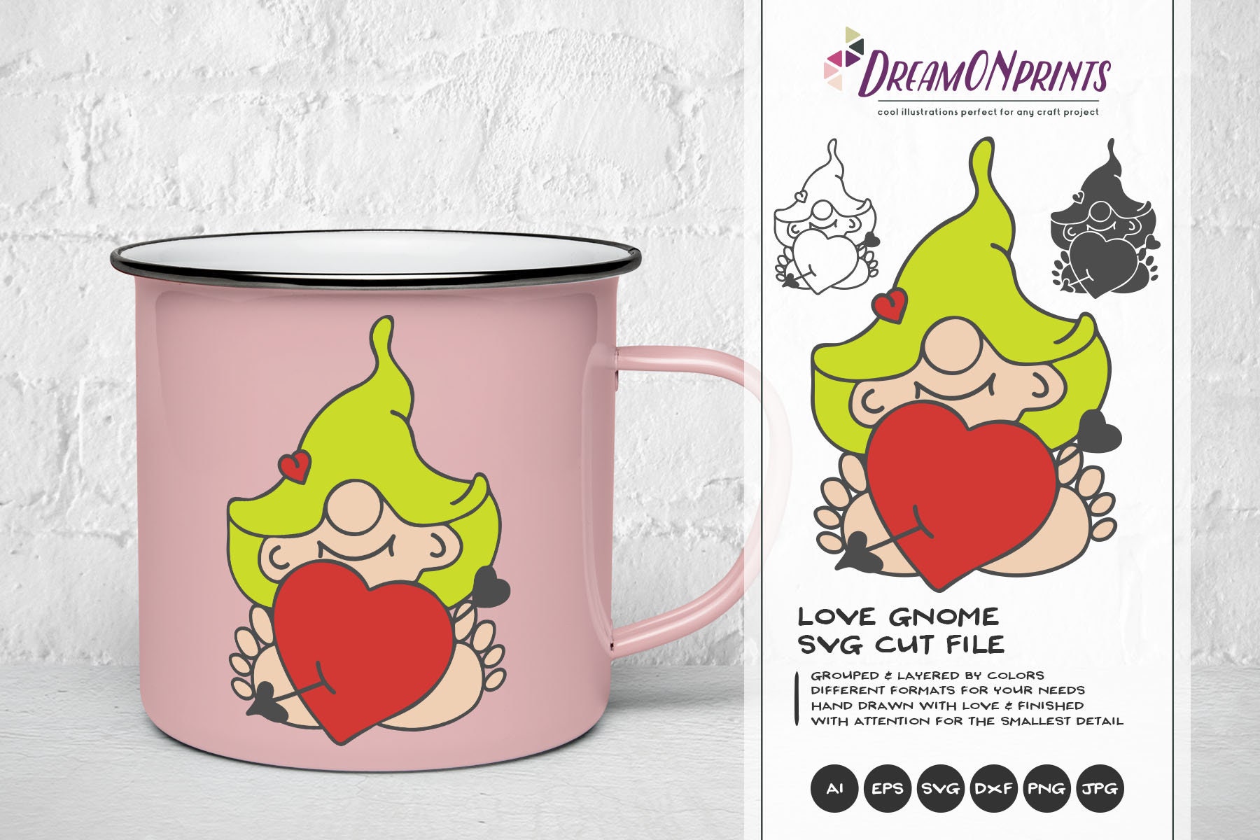 Love Gnomes Svg Files Wedding Svg Gnomes Svg Valentines Day Etsy