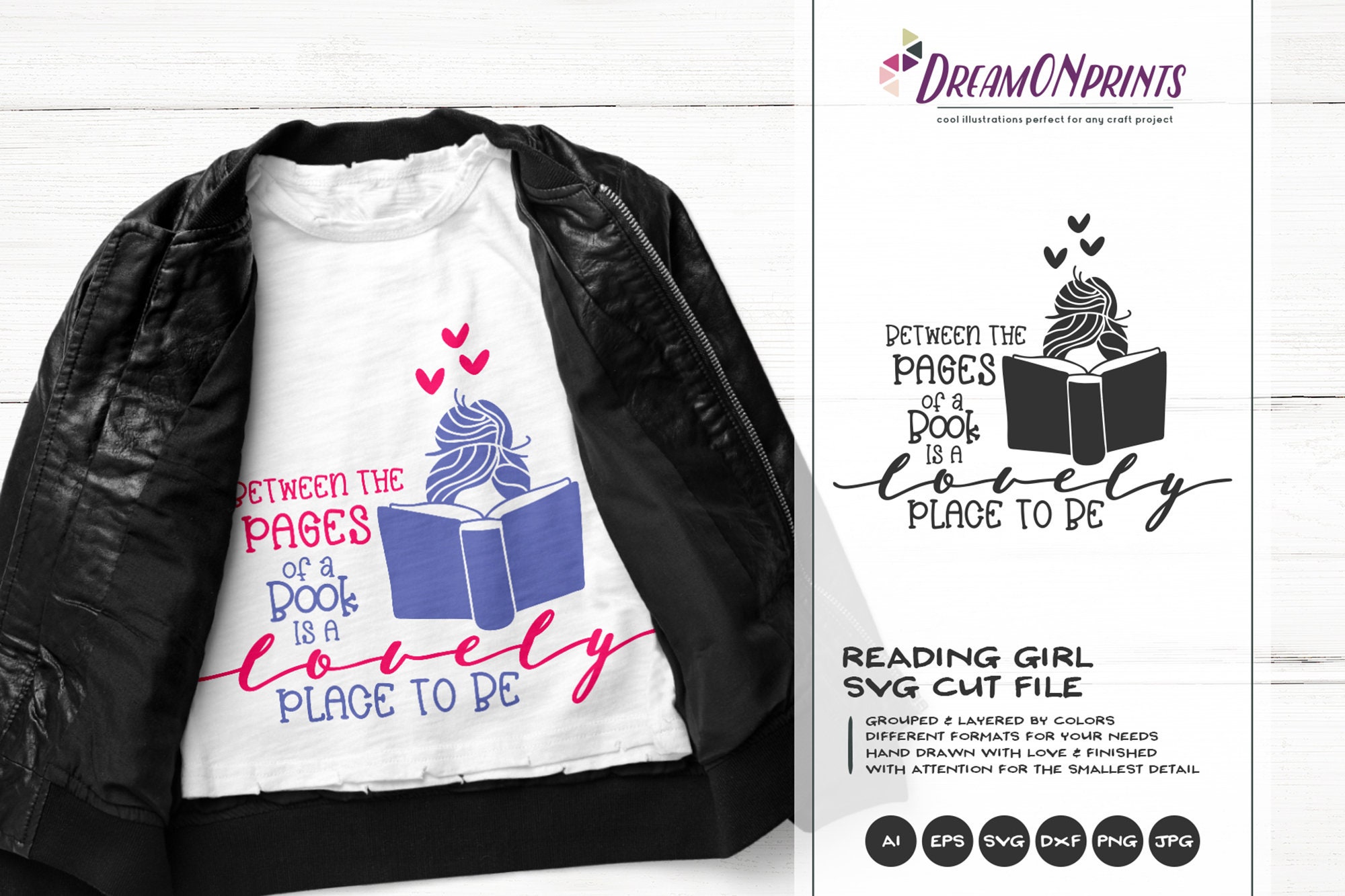 Download Reading Girl with Book Svg | Between the Pages of a Book ...