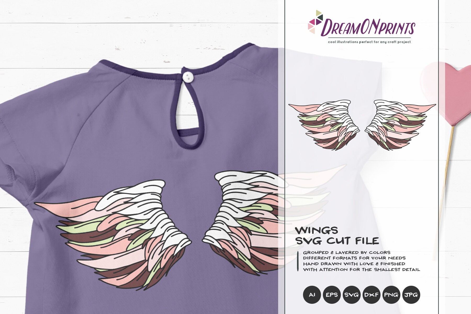 Download Angel Wings Svg Fairy Wings Cut Files Angel Design