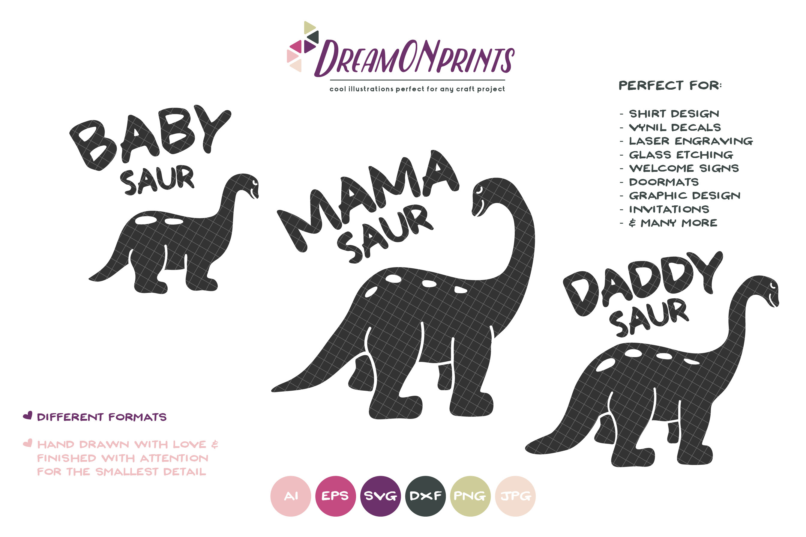 Download Dinosaur Svg, Dino Family SVG, Daddysaurus, Mama Saur, T ...
