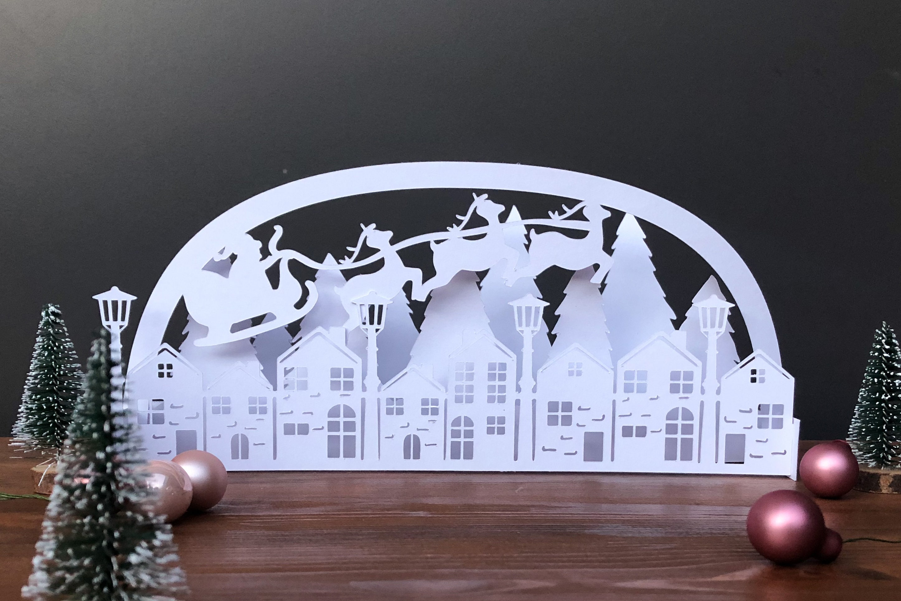 Download 3D Christmas Village SVG | Christmas SVG 3D Layered Design | Paper Cut SVG