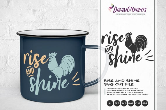 Rise and Shine Svg, Rooster SVG, Farm Animals Svg Cut File, Farm SVG, Farm House svg Sign Making Svg Files for Cutting and Printing DOP271
