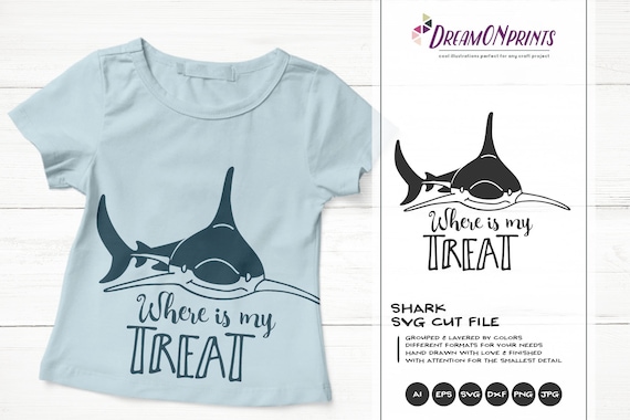 Whare is My Treat SVG | Shark Halloween Design | Kids SVG
