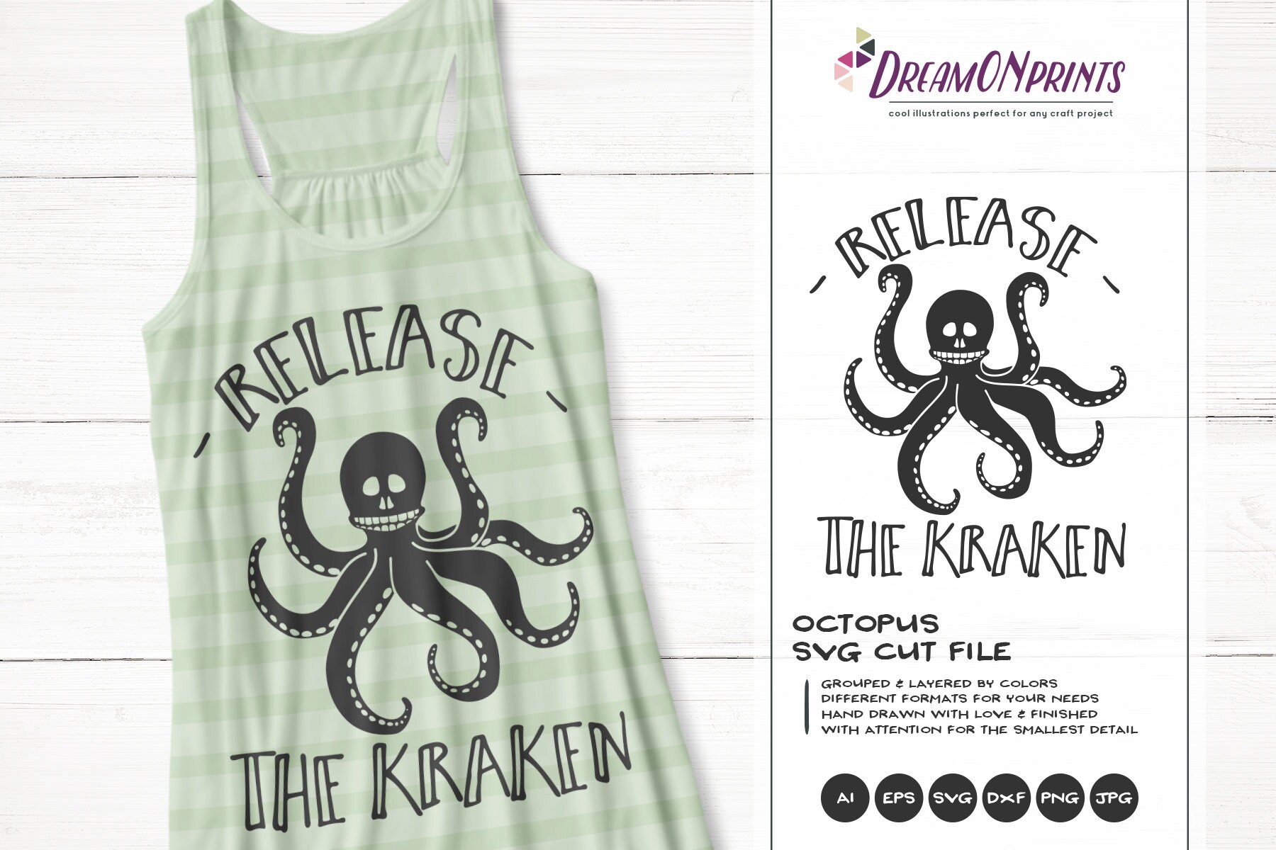 Download Release The Kraken Svg Halloween Octopus Shirt Design