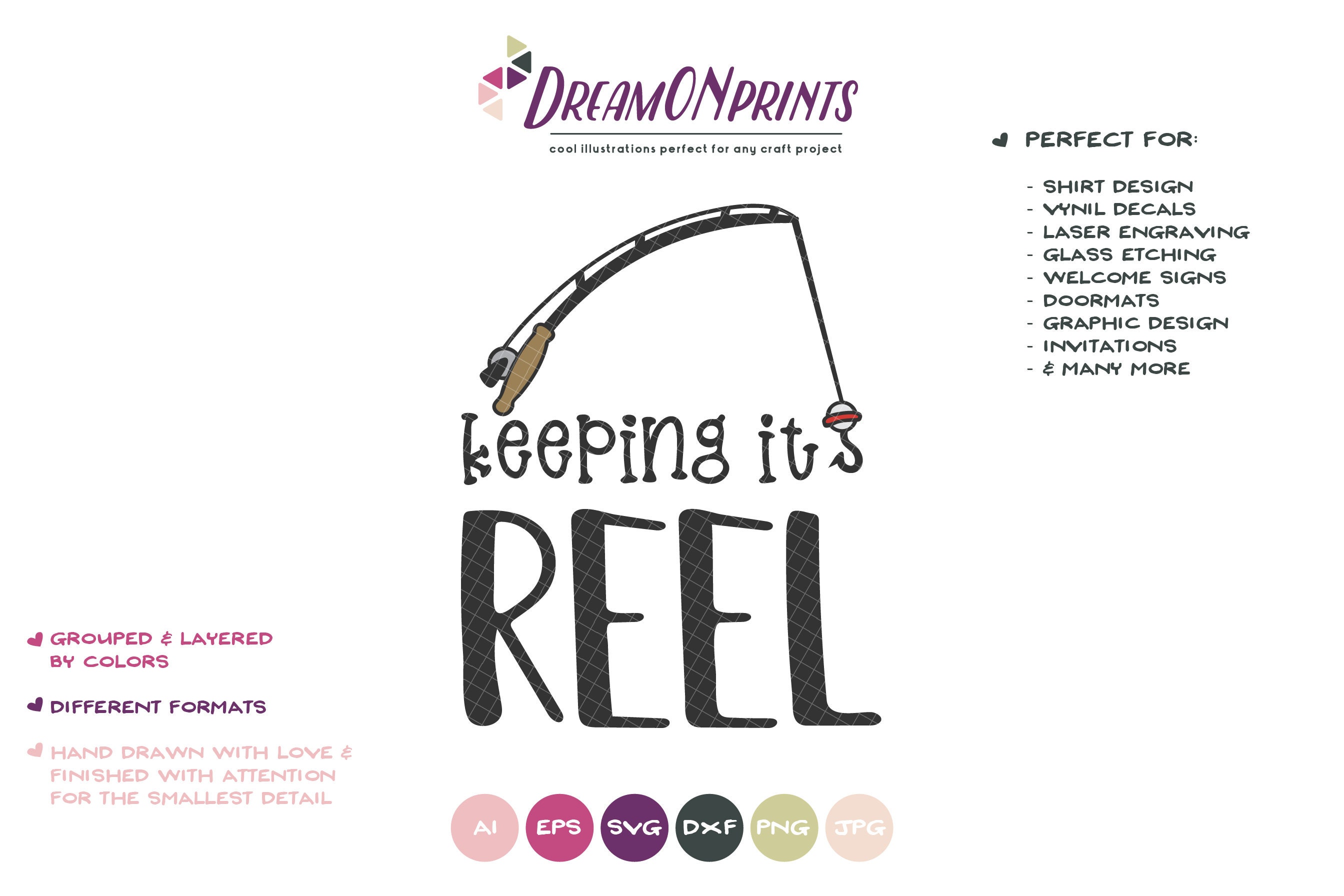 Download Keeping it Reel SVG, Fish SVG, Fishing Pole Cut Files ...