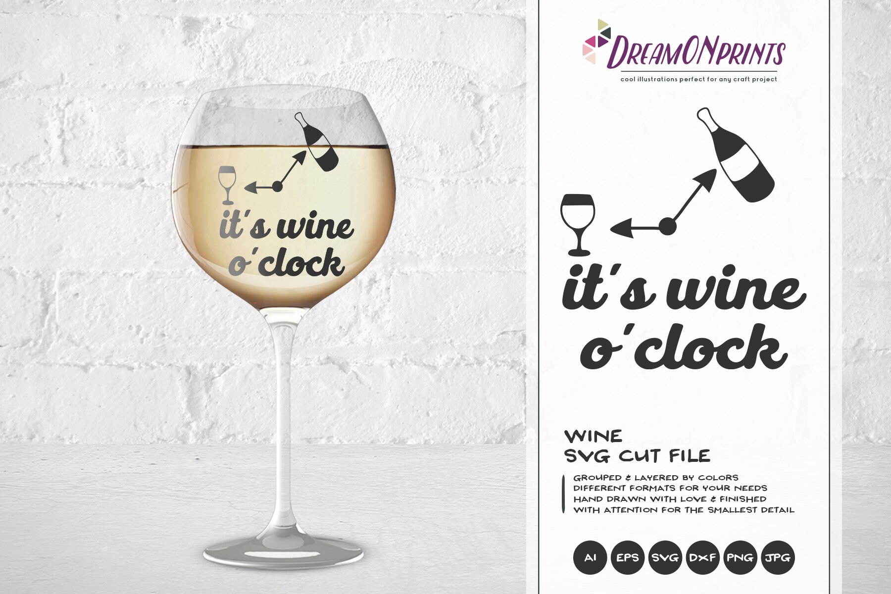 It's Wine O'Clock SVG, Wine Svg Files, Wine Cut Files Wine Lover ...
