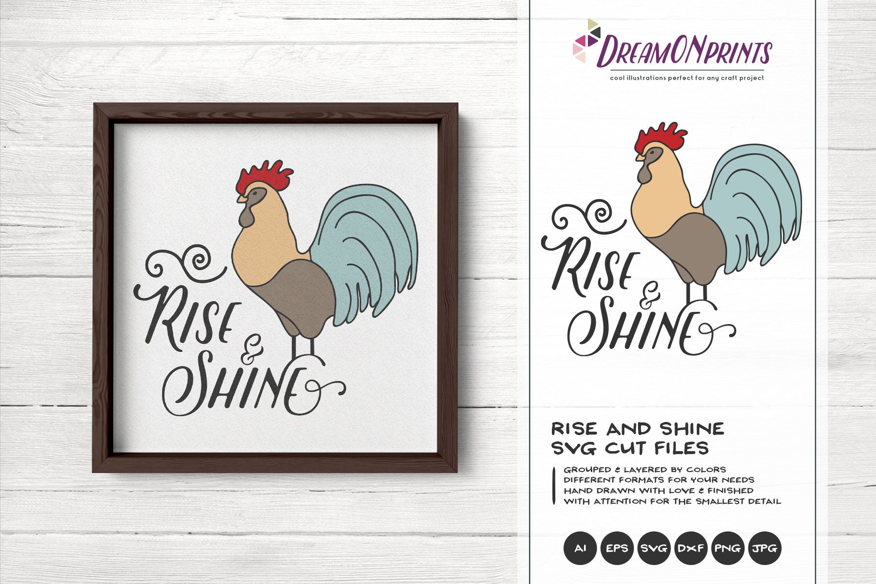 Download Rise And Shine Svg Rooster Svg Farm Animals Svg Cut File Farm Svg Farm House Svg Sign Making Svg Files For Cutting And Printing Dop270