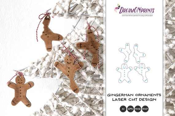 Funny Christmas Ornament Laser Cut Designs | Gingerbread Man